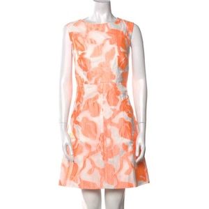 Diane Von Furstenberg Floral Print Mini Sleeveless Dress Size 10 Orange